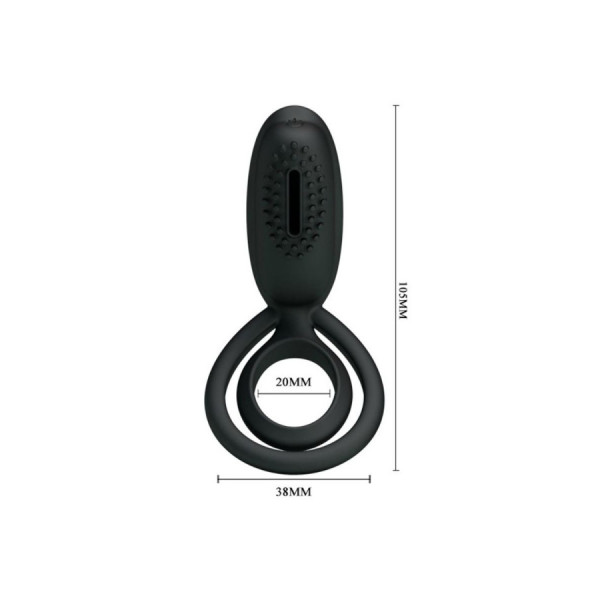 Cockring vibrant en silicone avec stimulateur clitoridien Esther 